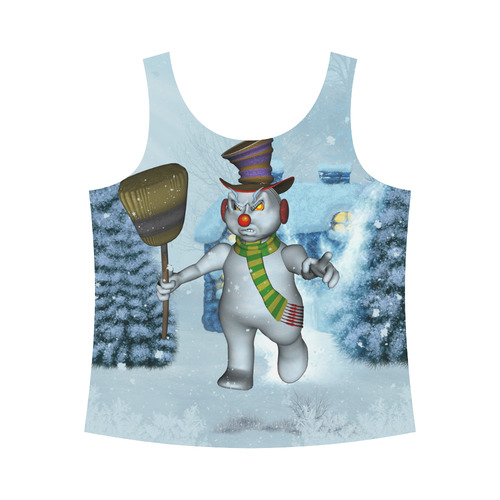 Funny grimly snowman All Over Print Tank Top for Women (Model T43)