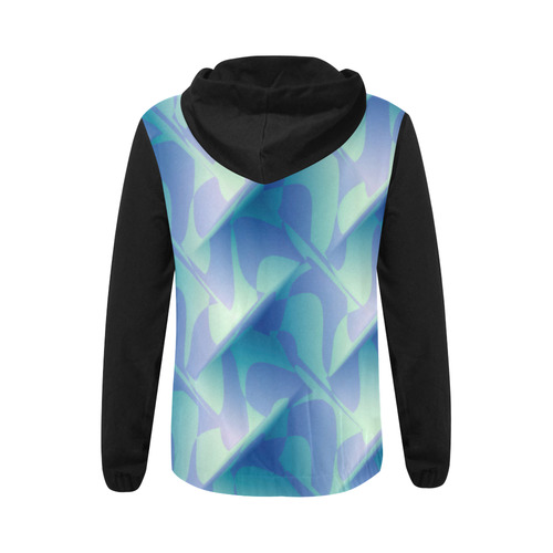 Subtle Blue Cubik - Jera Nour All Over Print Full Zip Hoodie for Women (Model H14)