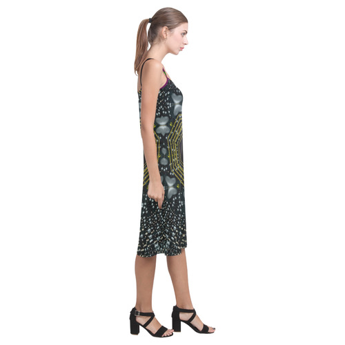 Leaf earth and heart butterflies in the universe Alcestis Slip Dress (Model D05)