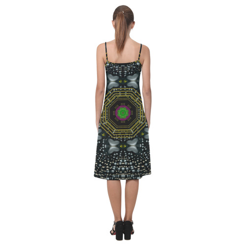 Leaf earth and heart butterflies in the universe Alcestis Slip Dress (Model D05)