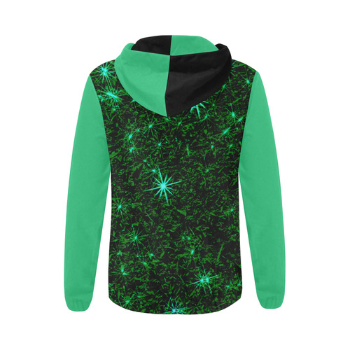 Sparkling Green - Jera Nour All Over Print Full Zip Hoodie for Women (Model H14)