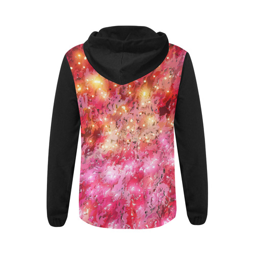 Sparkling Pink - Jera Nour All Over Print Full Zip Hoodie for Women (Model H14)