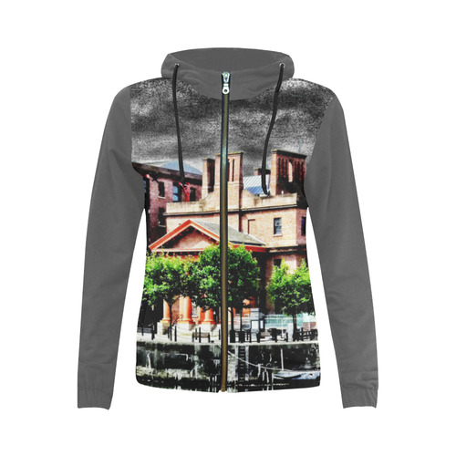 UK Albert-Dock - Jera Nour All Over Print Full Zip Hoodie for Women (Model H14)