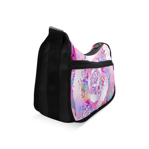 First Rose Floral Geometric Triangle Fractal Crossbody Bags (Model 1616)