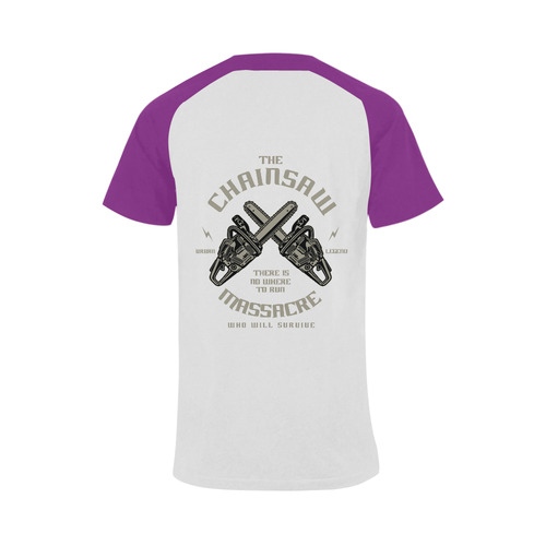 Chainsaw Purple Men's Raglan T-shirt (USA Size) (Model T11)
