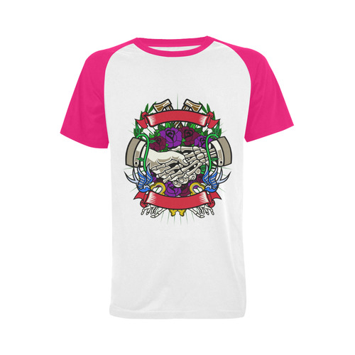 Otherside Modern Pink Men's Raglan T-shirt (USA Size) (Model T11)