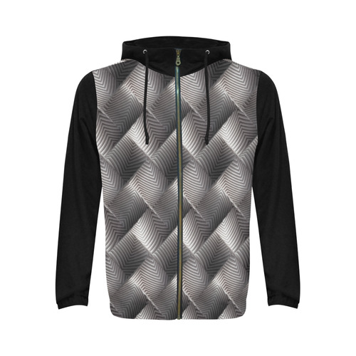 Metallic Tile - Jera Nour All Over Print Full Zip Hoodie for Men (Model H14)