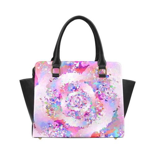 First Rose Floral Geometric Triangle Fractal Classic Shoulder Handbag (Model 1653)