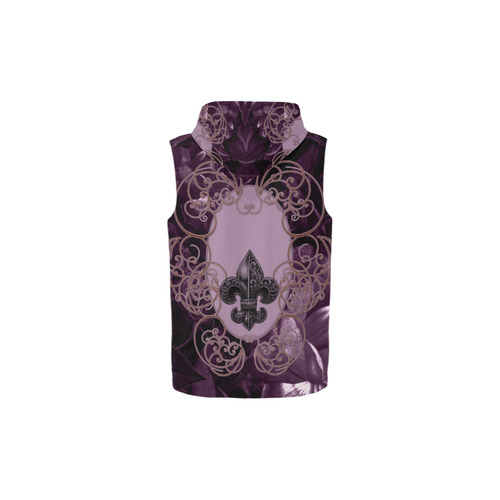 Flowers in soft violet colors All Over Print Sleeveless Zip Up Hoodie for Kid (Model H16)