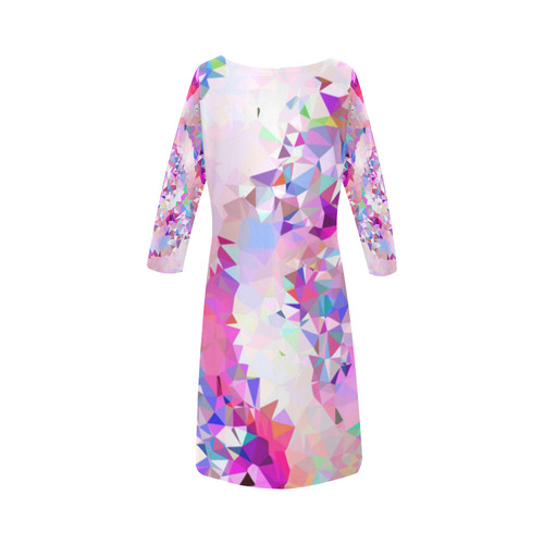 First Rose Floral Geometric Triangle Fractal Round Collar Dress (D22)
