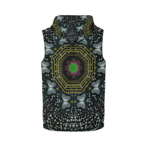 Leaf earth and heart butterflies in the universe All Over Print Sleeveless Zip Up Hoodie for Men (Model H16)