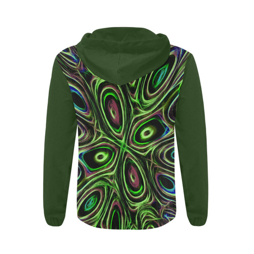 Peacock Strut III - Jera Nour All Over Print Full Zip Hoodie for Men (Model H14)