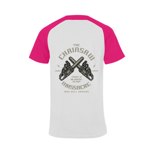 Chainsaw Pink Men's Raglan T-shirt (USA Size) (Model T11)
