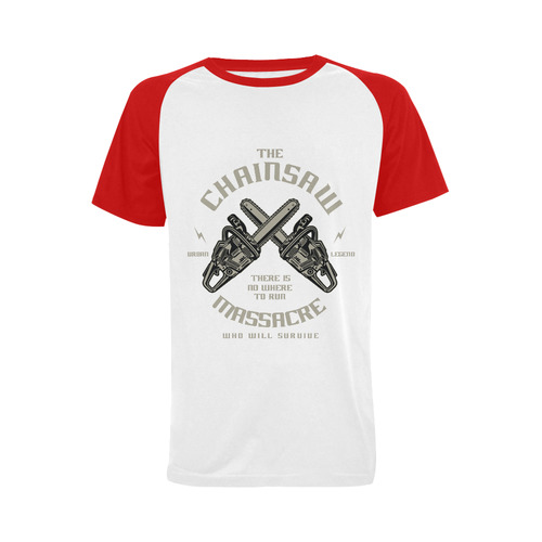 Chainsaw Red Men's Raglan T-shirt (USA Size) (Model T11)