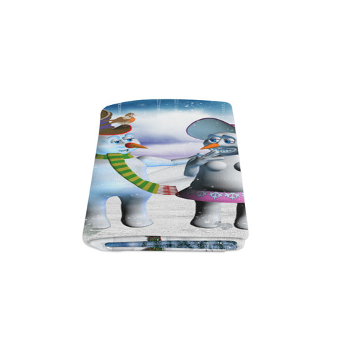 Funny snowman and snow women Blanket 50"x60"