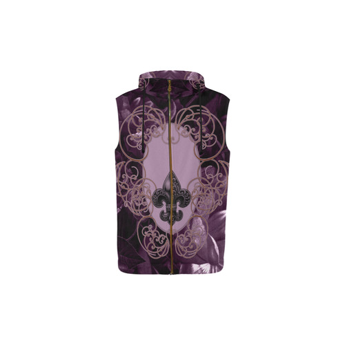 Flowers in soft violet colors All Over Print Sleeveless Zip Up Hoodie for Kid (Model H16)