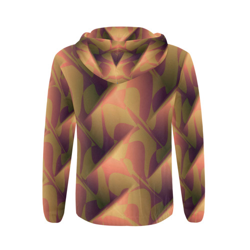 Subtle Orange Cubik - Jera Nour All Over Print Full Zip Hoodie for Men (Model H14)