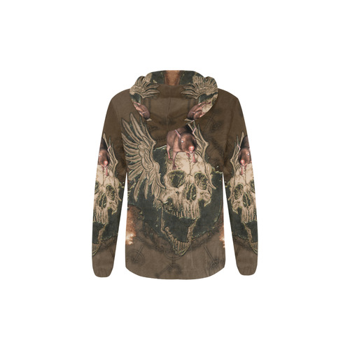 Awesome skull with rat All Over Print Full Zip Hoodie for Kid (Model H14)