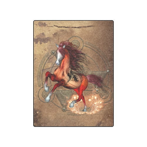 Wonderful horse with skull, red colors Blanket 50"x60"