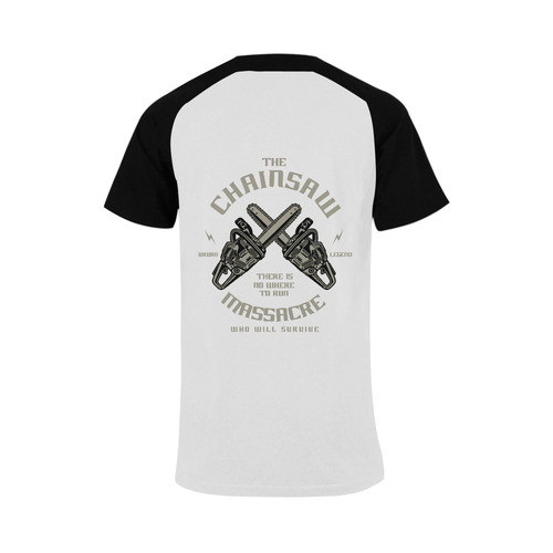 Chainsaw Black Men's Raglan T-shirt (USA Size) (Model T11)