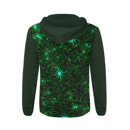 Sparkling Green - Jera Nour All Over Print Full Zip Hoodie for Men (Model H14)