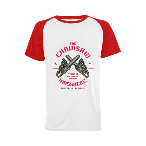 Chainsaw Modern Red Men's Raglan T-shirt (USA Size) (Model T11)