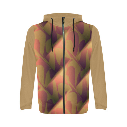 Subtle Orange Cubik - Jera Nour All Over Print Full Zip Hoodie for Men (Model H14)