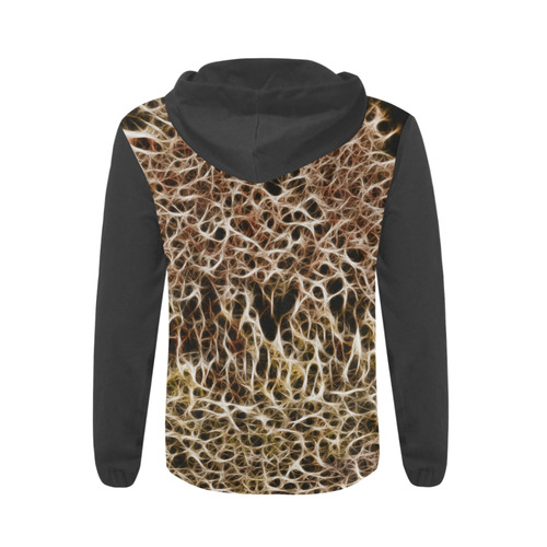 Misty Fur Coral - Jera Nour All Over Print Full Zip Hoodie for Men (Model H14)