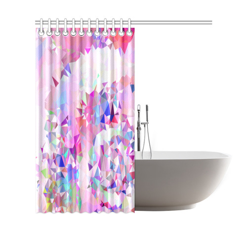 First Rose Floral Geometric Triangle Fractal Shower Curtain 69"x70"