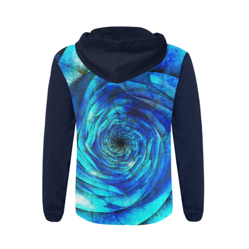 Galaxy Wormhole Spiral 3D - Jera Nour All Over Print Full Zip Hoodie for Men (Model H14)