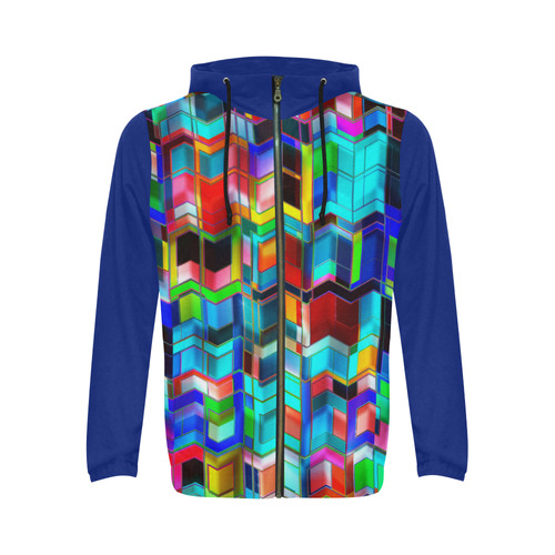 TechTile #3 - Jera Nour All Over Print Full Zip Hoodie for Men (Model H14)