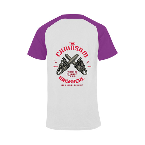 Chainsaw Modern Purple Men's Raglan T-shirt (USA Size) (Model T11)