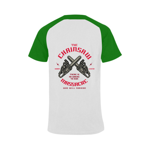 Chainsaw Modern Green Men's Raglan T-shirt (USA Size) (Model T11)