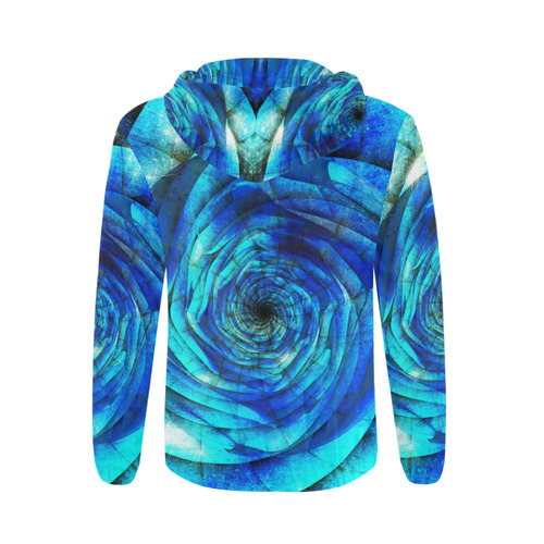 Galaxy Wormhole Spiral 3D - Jera Nour All Over Print Full Zip Hoodie for Men (Model H14)