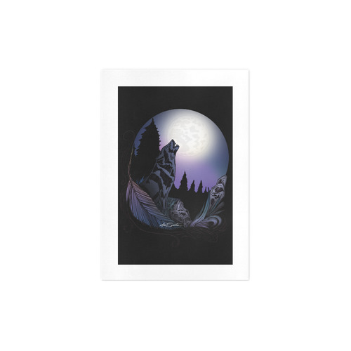 Howling Wolf Art Print 7‘’x10‘’