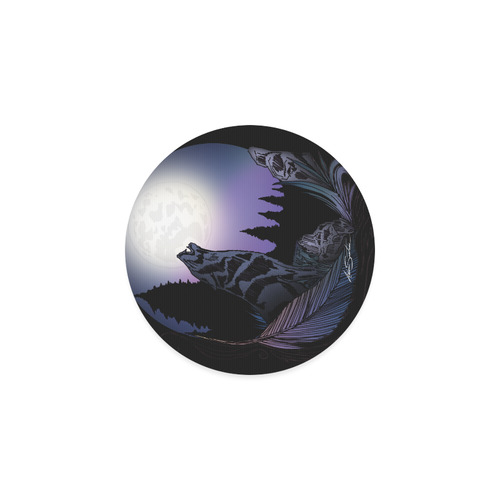 Howling Wolf Round Coaster