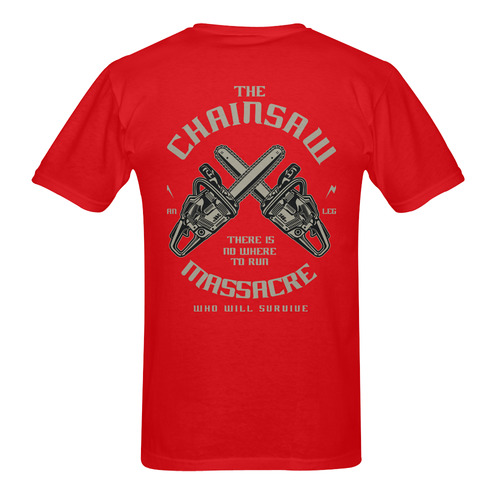 Chainsaw Red Men's T-Shirt in USA Size (Two Sides Printing)