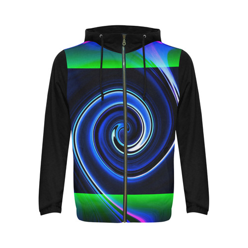 Dance in Neon - Jera Nour All Over Print Full Zip Hoodie for Men (Model H14)