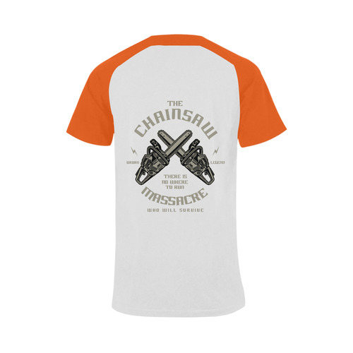 Chainsaw Orange Men's Raglan T-shirt (USA Size) (Model T11)