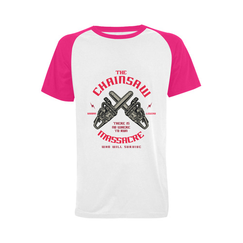 Chainsaw Modern Pink Men's Raglan T-shirt (USA Size) (Model T11)