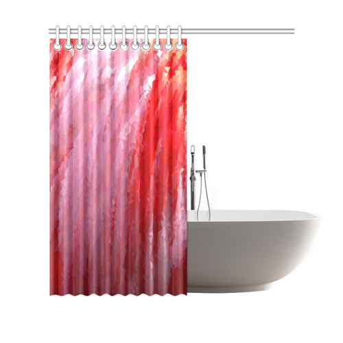 Pink Flamingo Abstract Geometric Triangles Shower Curtain 69"x70"