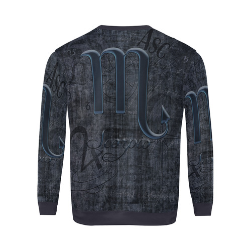 Astrology Zodiac Sign Scorpio in Grunge Style All Over Print Crewneck Sweatshirt for Men (Model H18)