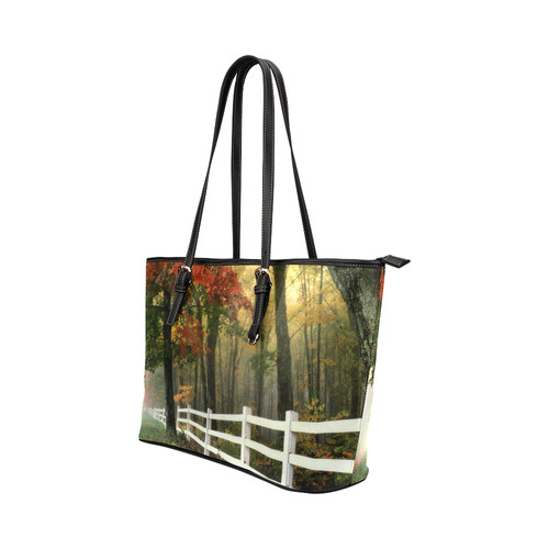 Autumn Morning Leather Tote Bag/Small (Model 1651)