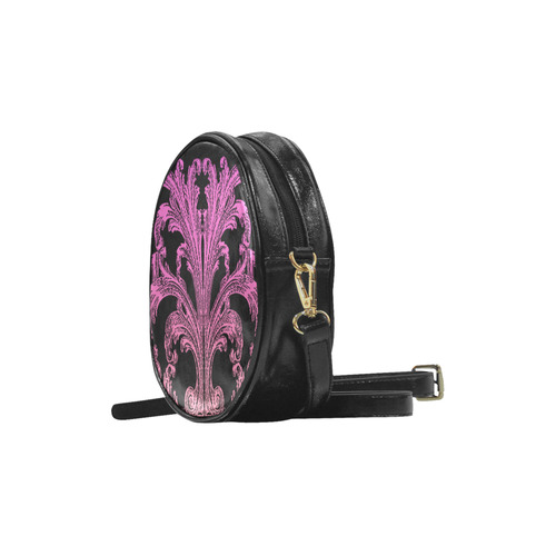 Unique Vintage Swirl Ombre Pink Design Round Sling Bag (Model 1647)