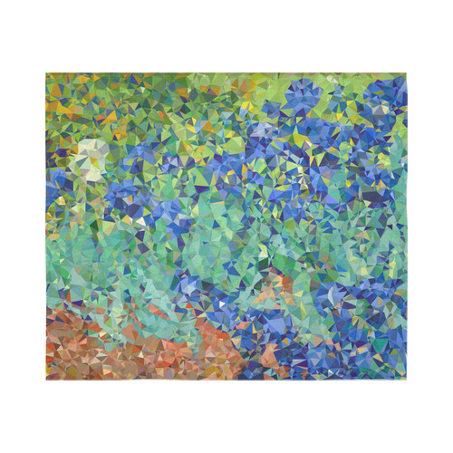 Van Gogh Irises Floral Geometric Triangles Cotton Linen Wall Tapestry 60"x 51"