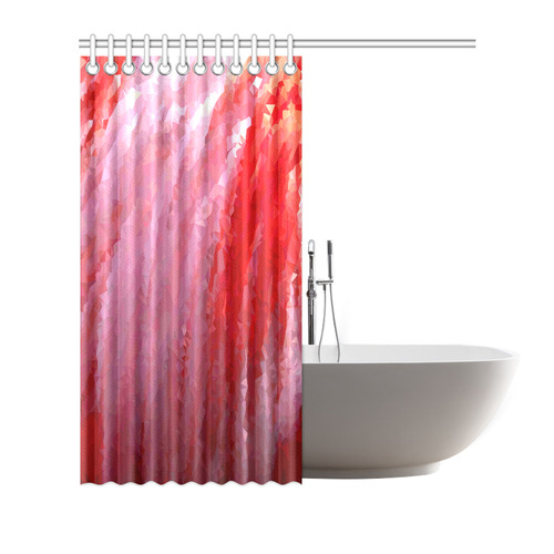 Pink Flamingo Abstract Geometric Triangles Shower Curtain 72"x72"