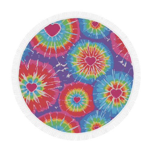 TYE DYE beach round Circular Beach Shawl 59"x 59"