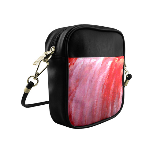 Pink Flamingo Abstract Geometric Triangles Sling Bag (Model 1627)