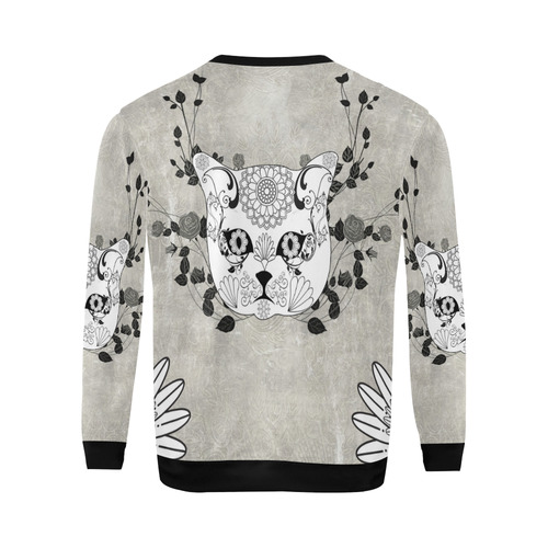 Wonderful sugar cat skull All Over Print Crewneck Sweatshirt for Men (Model H18)