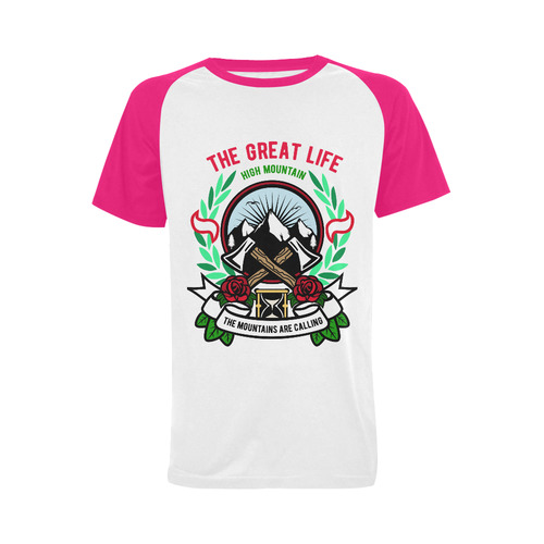 Axe Modern Pink Men's Raglan T-shirt (USA Size) (Model T11)